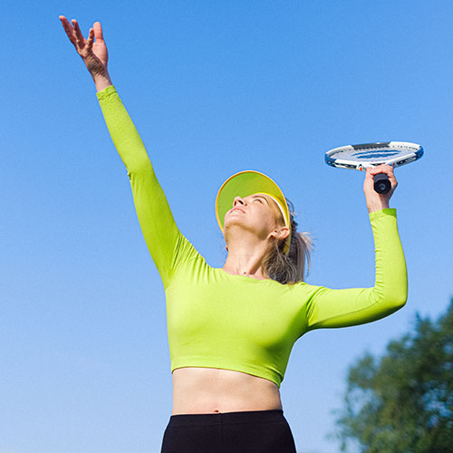 Tennis Woman Green Shirt