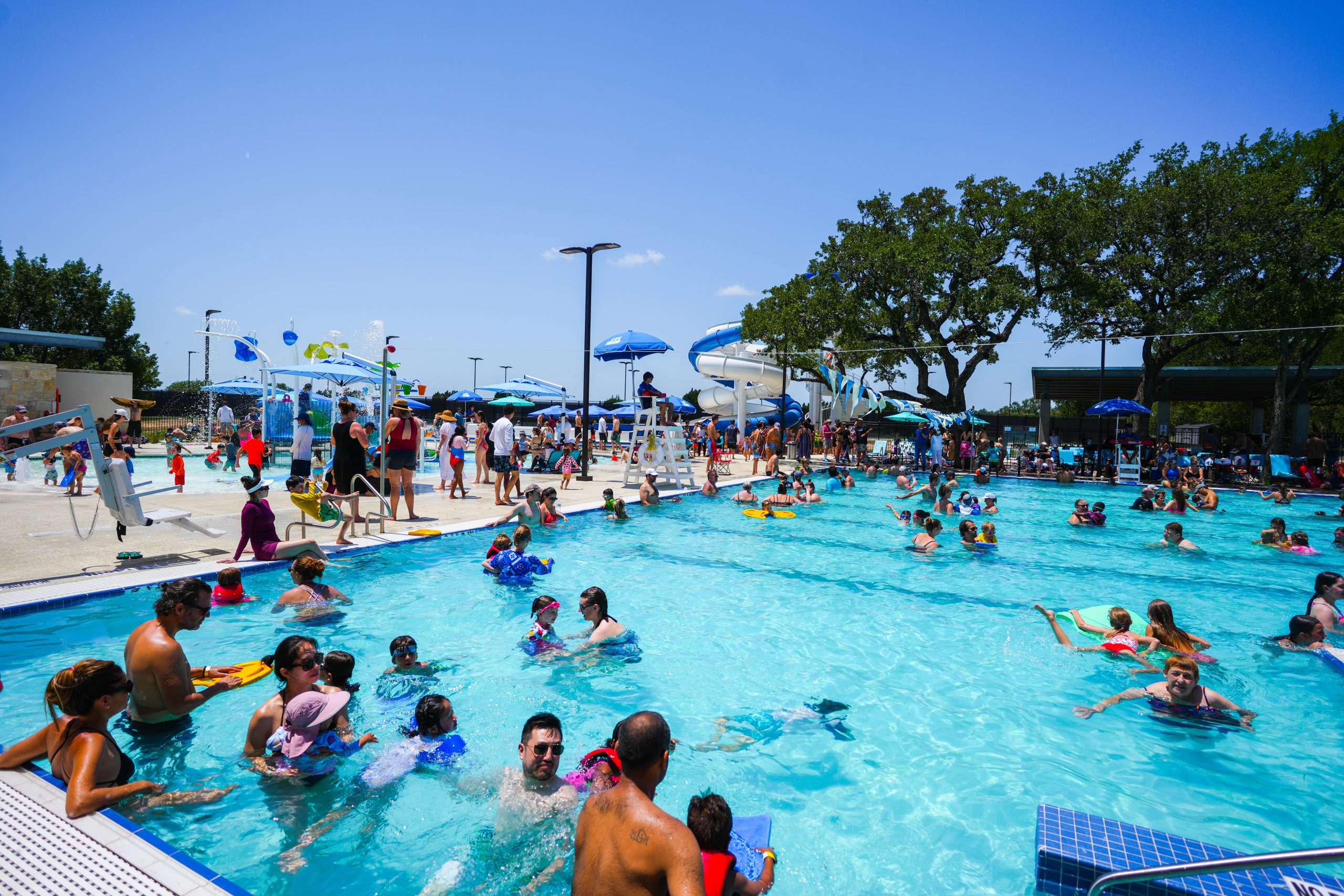 People in the pool at Splash and Serve