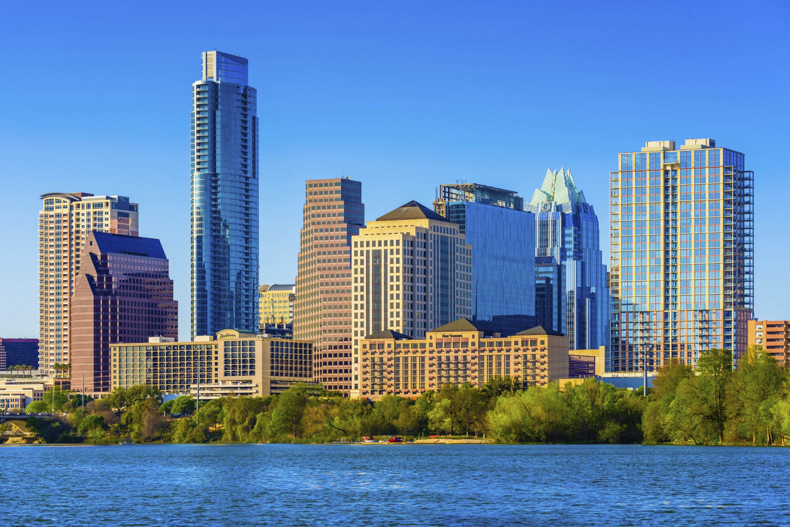 A photo of the Austin skyline